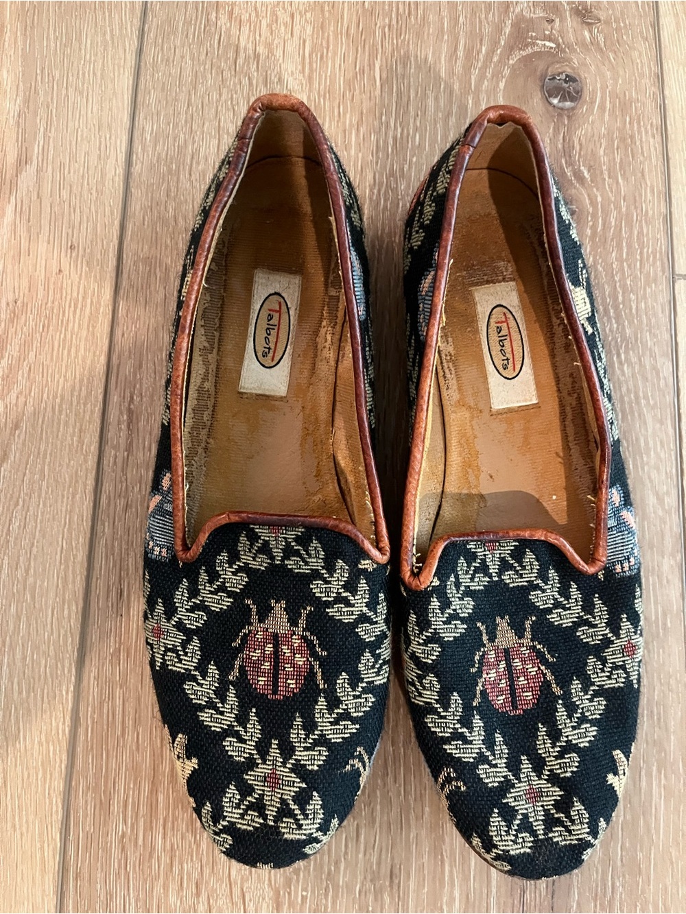 Talbots Vintage Needlepoint Ladybug Loafers - Picture 2 of 4